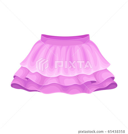 Bright Seasonal Purple Flared Skirt for Girls with Pleats Vector Illustration Bright Seasonal Purple Flared Skirt for Girls with Pleats Vector Illustration 65438358