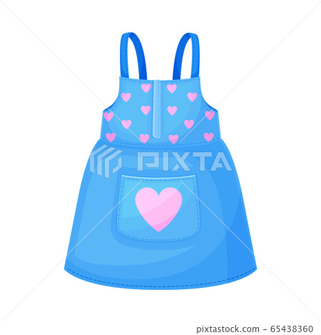 Sleeveless Pinafore Skirt with Straps for Girls Vector Illustration 65438360