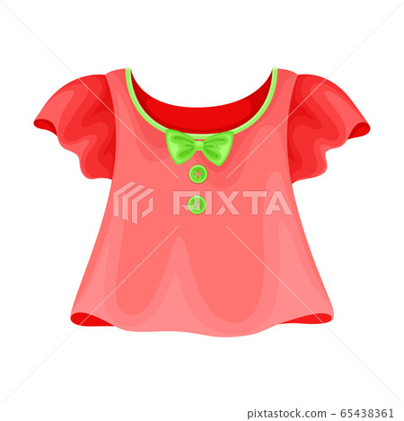 Sweatshirt or Blouse with Short Sleeve for Girls Vector Illustration 65438361