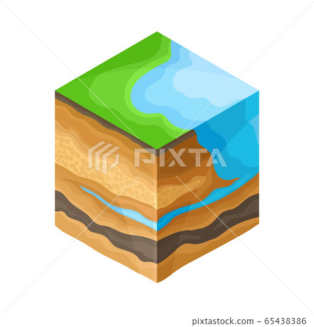 Soil Cross Section Showing Layers as Geology Sampler for Research Vector Illustration 65438386