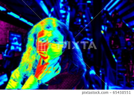 thermal scanner detecting infected people with 65438551