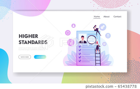 Kyc or Know Your Customer Website Landing Page. Business Identification, Finance Safety. Woman with Magnifying Glass 65438778