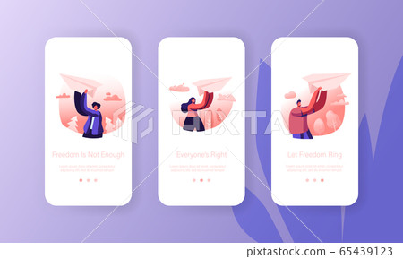 Origami Hobby or Launching New Business Start Up Mobile App Page Onboard Screen Set. People with Paper Airplane in Hands. Fly Plane Concept for Website or Web Page, Cartoon Flat Vector Illustration Origami Hobby or Launching New Business Start Up Mobile App Page Onboard Screen Set. People with Paper Airplane in Hands. Fly Plane Concept for Website or Web Page, Cartoon Flat Vector Illustration 65439123
