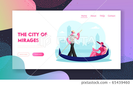 Female Tourist Having Tour to Italy Website Landing Page. Happy Woman Sit in Gondola with Champagne Glass Gondolier Floating Boat at Canal in Venice Web Page Banner. Cartoon Flat Vector Illustration Female Tourist Having Tour to Italy Website Landing Page. Happy Woman Sit in Gondola with Champagne Glass Gondolier Floating Boat at Canal in Venice Web Page Banner. Cartoon Flat Vector Illustration 65439460