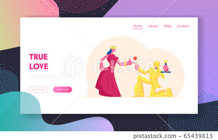 Historical Scene, Actors Playing Roles in Movie Website Landing Page. Knight in Gold Sparkling Armor Stand on Knee Historical Scene, Actors Playing Roles in Movie Website Landing Page. Knight in Gold Sparkling Armor Stand on Knee 65439813