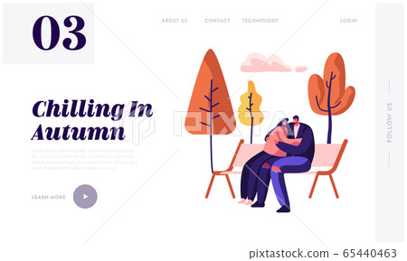 Romantic Relations, Fall Dating Website Landing Page. Loving Happy Couple Hugging, Holding Hands Sitting on Bench in Autumn Day in City Park, Love Web Page Banner. Cartoon Flat Vector Illustration Romantic Relations, Fall Dating Website Landing Page. Loving Happy Couple Hugging, Holding Hands Sitting on Bench in Autumn Day in City Park, Love Web Page Banner. Cartoon Flat Vector Illustration 65440463