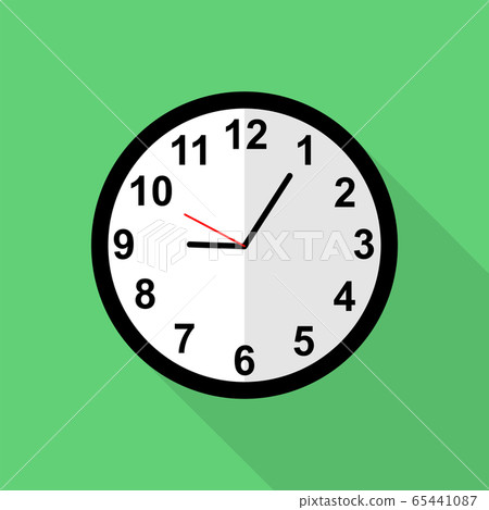 Classic clock icon, Five minutes past nine o'clock Classic clock icon, Five minutes past nine o'clock 65441087