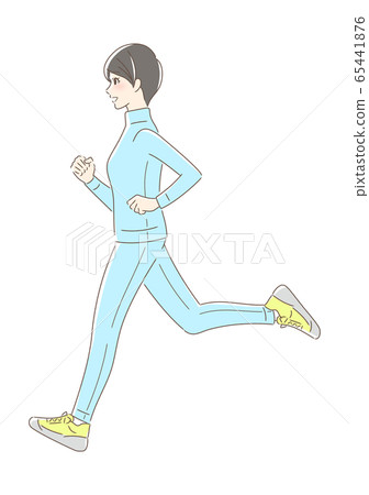 一個跑步和開玩笑的女人 65441876