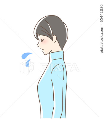 Side Profile Of A Sad Woman - Stock Illustration [65441886] - Pixta