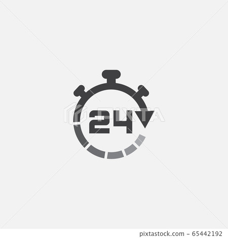 24h icon vector design, 24h sign - Stock Illustration [65442192] - PIXTA