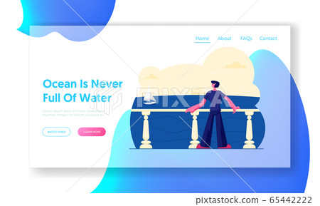 Summertime Relaxing at Sea Website Landing Page. Thoughtful Man Stand on Balcony or Terrace with Balustrade Admire Seascape View with Sailing Ship Web Page Banner. Cartoon Flat Vector Illustration Summertime Relaxing at Sea Website Landing Page. Thoughtful Man Stand on Balcony or Terrace with Balustrade Admire Seascape View with Sailing Ship Web Page Banner. Cartoon Flat Vector Illustration 65442222