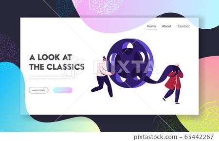 Film Making Entertainment Industry, Moviemaking Website Landing Page. Creative Composition with Staff and Professional Equipment as Reel Film Bobbin Web Page Banner. Cartoon Flat Vector Illustration Film Making Entertainment Industry, Moviemaking Website Landing Page. Creative Composition with Staff and Professional Equipment as Reel Film Bobbin Web Page Banner. Cartoon Flat Vector Illustration 65442267