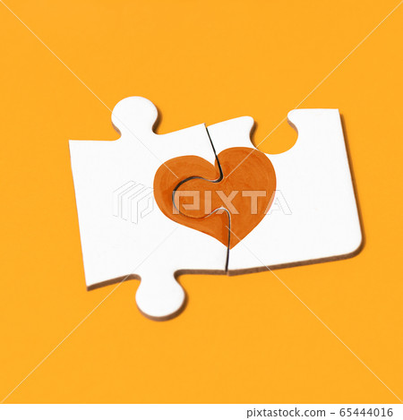 orange heart in support of multiple sclerosis 65444016