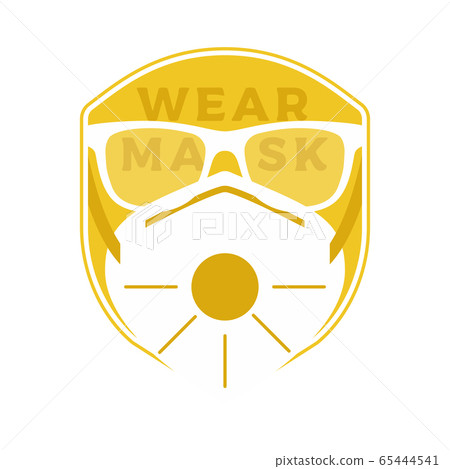 Coronavirus caution badge. Covid-2019 safety advice label - Keep Calm and Wash Your Hands. Stock 65444541