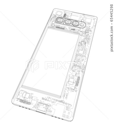 Smartphone concept outline. Vector 65445298