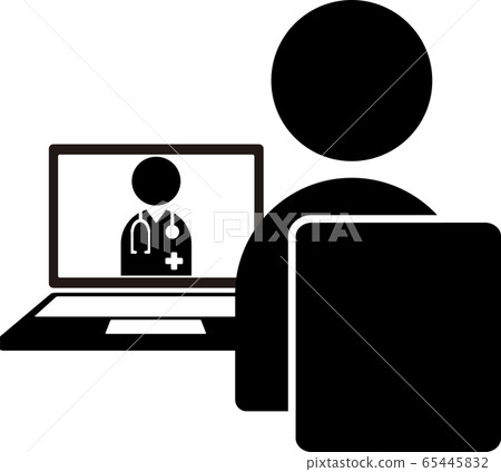 人接受遠程治療圖標矢量圖 65445832
