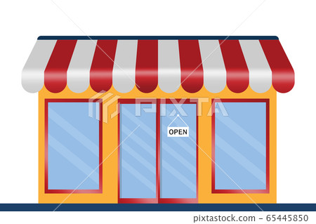 Flat design restaurant and shop facade icon store. 65445850