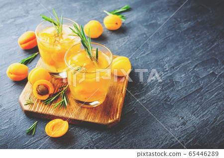 Summer drinks, rosemary aprcot cocktails. Summer drinks, rosemary aprcot cocktails. 65446289