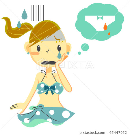 Girl bikini worries about menstruation 65447952