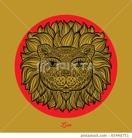 Vector illustration. Lion head. Vector illustration. Lion head. 65448751