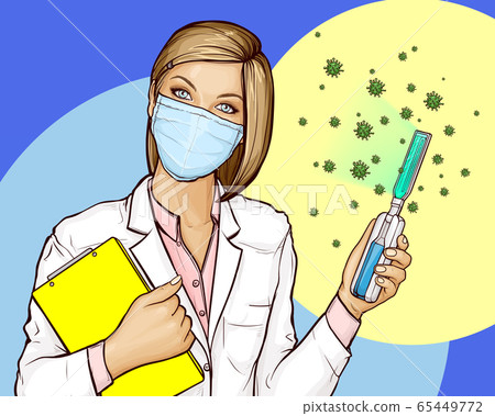 Doctor with portable ultraviolet disinfector Doctor with portable ultraviolet disinfector 65449772