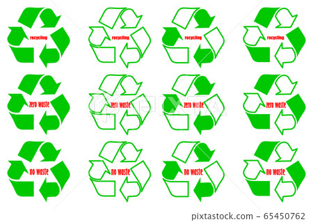Recycling - no waste - zero waste,  recycle logo 65450762
