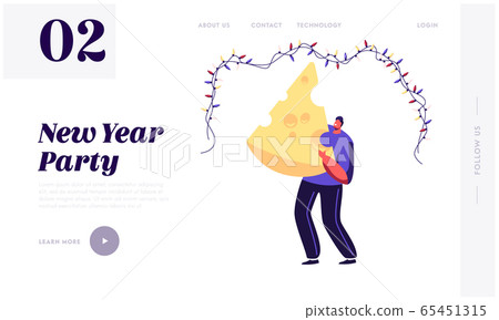 2020 Party Celebration Website Landing Page. Happy Man Holding Huge Piece of Cheese under Garland Celebrate New Year of Mouse in Chinese Tradition Web Page Banner. Cartoon Flat Vector Illustration 2020 Party Celebration Website Landing Page. Happy Man Holding Huge Piece of Cheese under Garland Celebrate New Year of Mouse in Chinese Tradition Web Page Banner. Cartoon Flat Vector Illustration 65451315