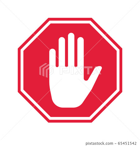 Hand Stop Icon. Vector Prohibition Sign. - Stock Illustration [65451542 ...