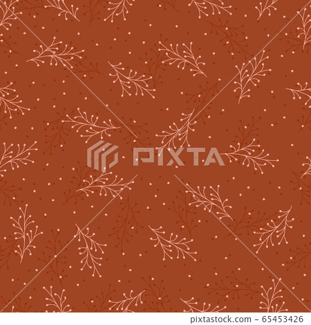 Seamless pattern with hand drawn flowers,... - Stock Illustration ...