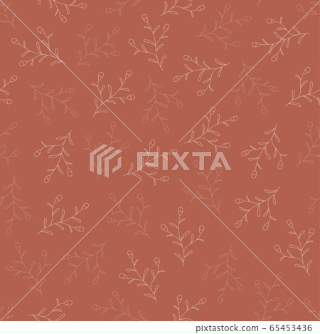 Seamless pattern with hand drawn flowers,... - Stock Illustration ...