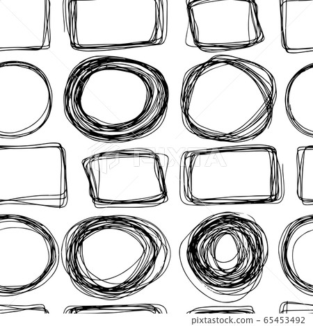 Hand Drawn Seamless Pattern with Geometric Shapes 65453492