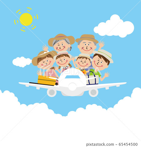 流行的第三代家庭乘飛機旅行 65454500