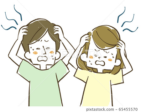 Men and women holding heads-couples Men and women holding heads-couples 65455570