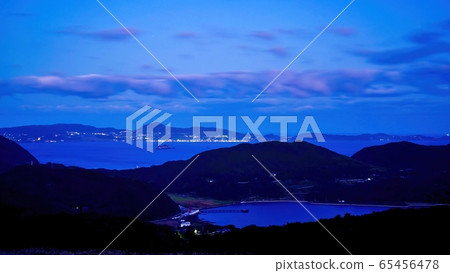 Blue moment scene before dawn seen from Kawauchi Pass Blue moment scene before dawn seen from Kawauchi Pass 65456478