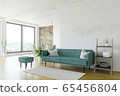 Interior of a Big White Room with Minimalistic 65456804