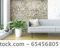 Corner of a Room with Window and a Sofa 65456805