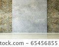 Empty Interior Room with Old Concrete and Brick 65456855