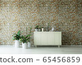 Contemporary Interior Room with Wooden Commode 65456859