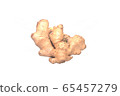 brown ginger isolate on white background . Herbs in Asian kitchens  65457279