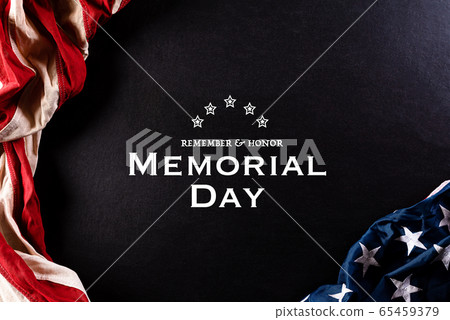 Happy Memorial Day. American flags  against a 65459379