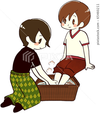 Illustration material Thai style footbath Illustration material Thai style footbath 65460211