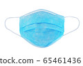 Fight coronavirus Covid-19. Medical use surgical face mask for protect against virus and bacteria. 3 layer protective surgical mask isolated - image 65461436