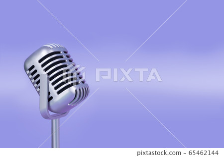 Retro microphone with copy space.  Sound, old 65462144