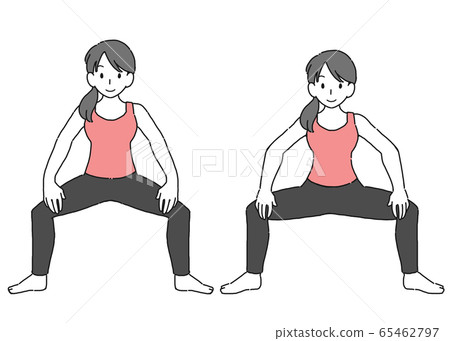 Illustration of a woman squatting Illustration of a woman squatting 65462797