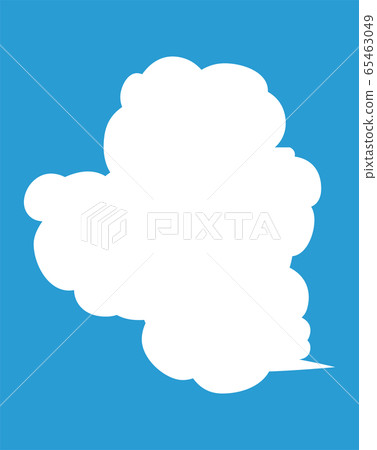 垂直兩個連接的雲多雲的框架語音氣球可愛的簡單圖解 65463049
