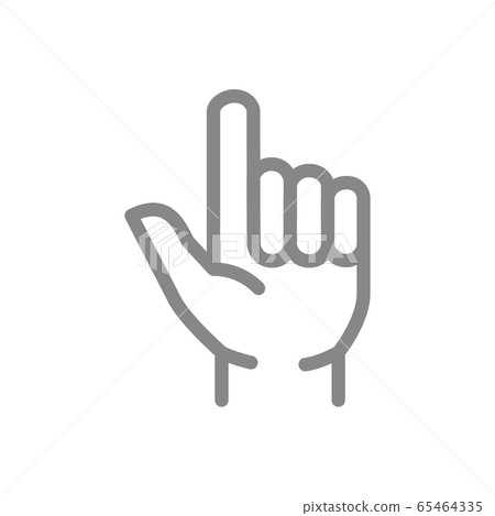 Two fingers up line icon. Pointing direction, gun hand gestures symbol 65464335