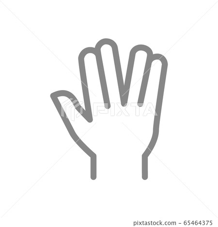 Vulcan salute line icon. Live long and prosper gesture symbol 65464375