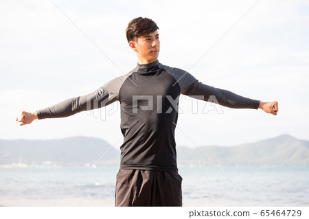 Young men training outdoors 65464729