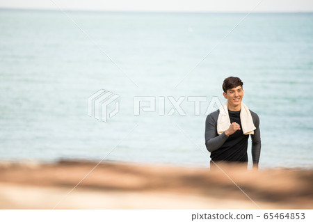 Young men training outdoors 65464853