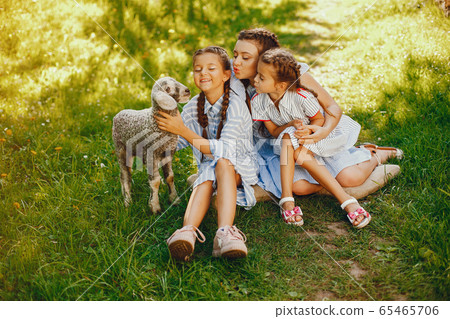 beautiful girl with goat beautiful girl with goat 65465706